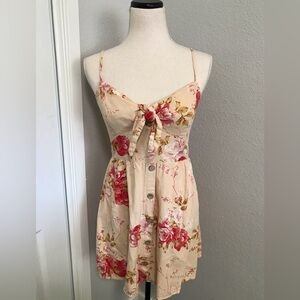 Sweet Rain Tie Front Linen Mini dress medium NWOT